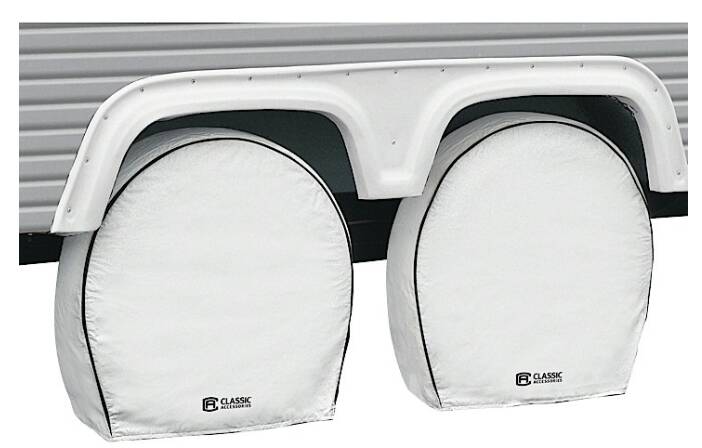 Classic Accessories RV Deluxe Wheel Covers - White • 80-223-172302-00