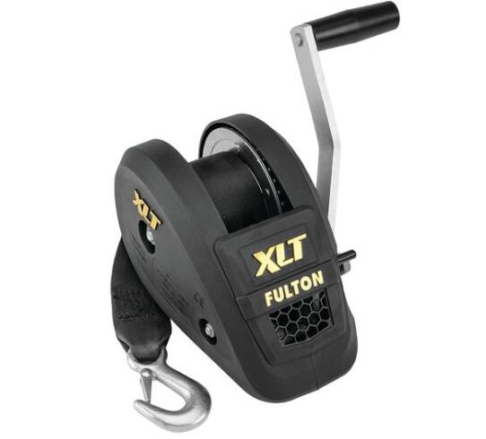 Fulton XLT Marine Trailer Winch, Single-Speed, 1,500 lbs. Capacity, 20 ft. Strap, 8 in. Handle • 142311