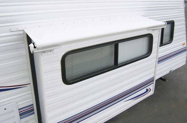 Carefree 12.5' x 3.5' Vinyl Solid White Slide-Out Replacement RV Awning Fabric • DG1500042