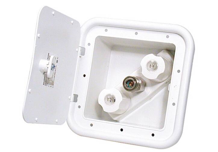 Valterra Two Handle Spray-Away Hot and Cold Outlet Box - White • PF247201