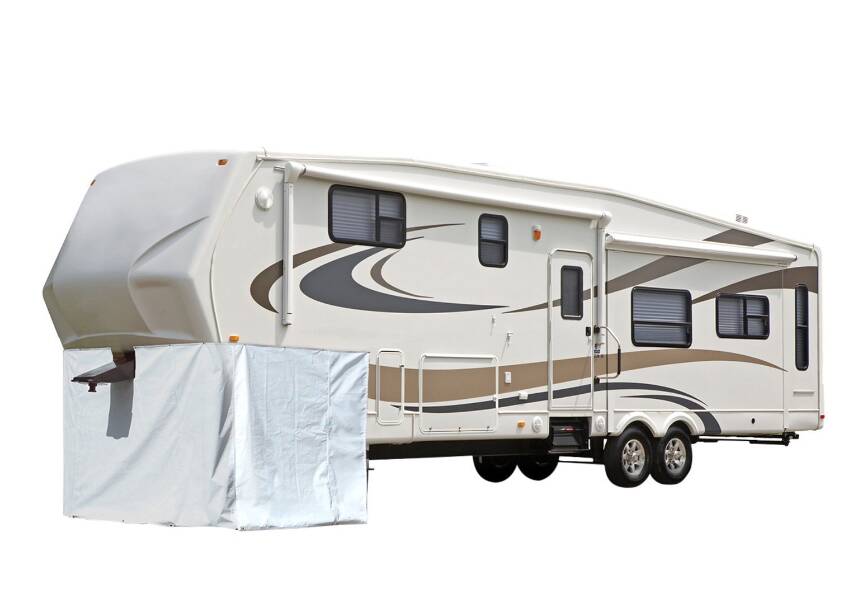 ADCO 5th Wheel Trailer Storage Skirt (Polar White, 64"H x 296"L) • 3503