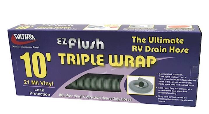Valterra E-Z Flush 10' Triple Wrap Sewer Hose • D04-0050