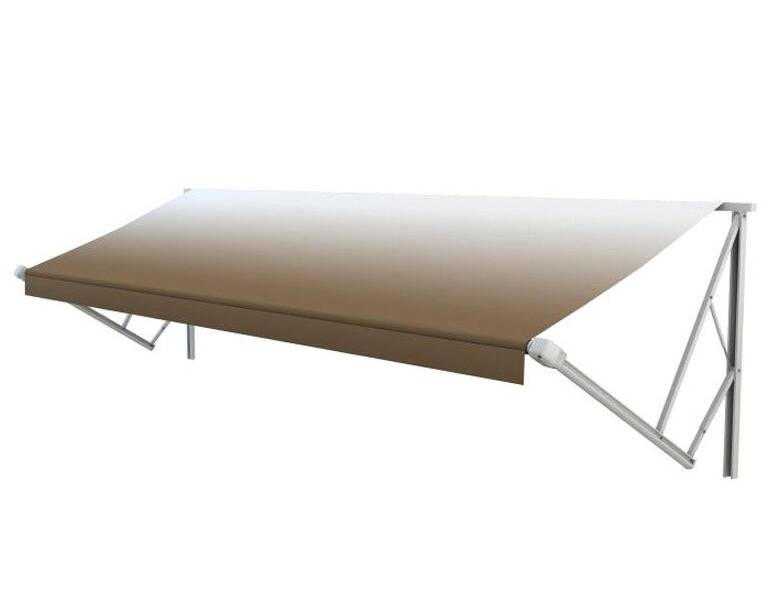Lippert Power & Hybrid 12' x 8' Sand Fade Vinyl Hybrid RV Patio Awning Roller Assembly & White End Caps • V000223177