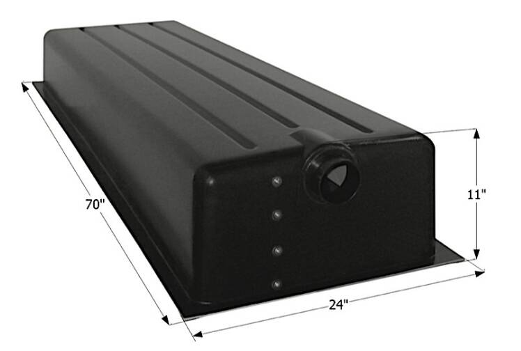 Icon Waste Holding Tank with Center End Drain & 3" Spigot Fitting - 54 Gallon Capacity • 12424