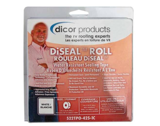Dicor DiSeal TPO White Roll Tape 4" x 25' • 522TPO-425-1C