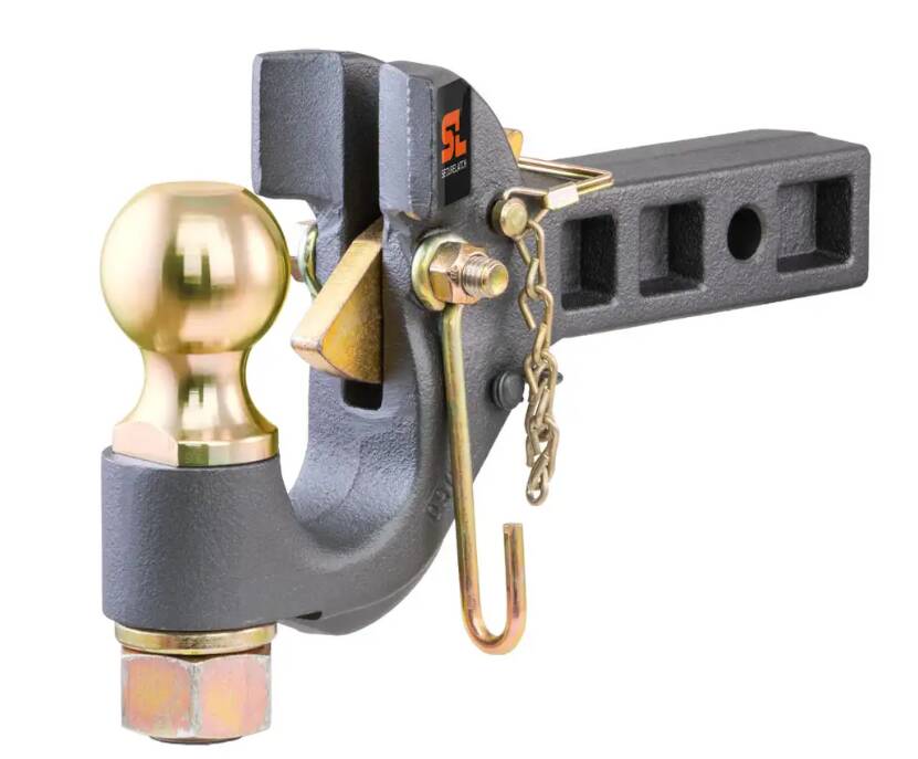 Curt SecureLatch Receiver-Mount Ball & Pintle Hitch, 2" Shank, 2-5/16" Ball, 14K • 48406