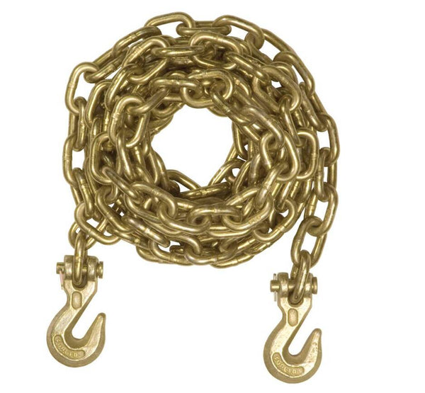Curt 14' Transport Binder Safety Chain with 2 Clevis Hooks, 18,800 LBS, Yellow Zinc • 80305