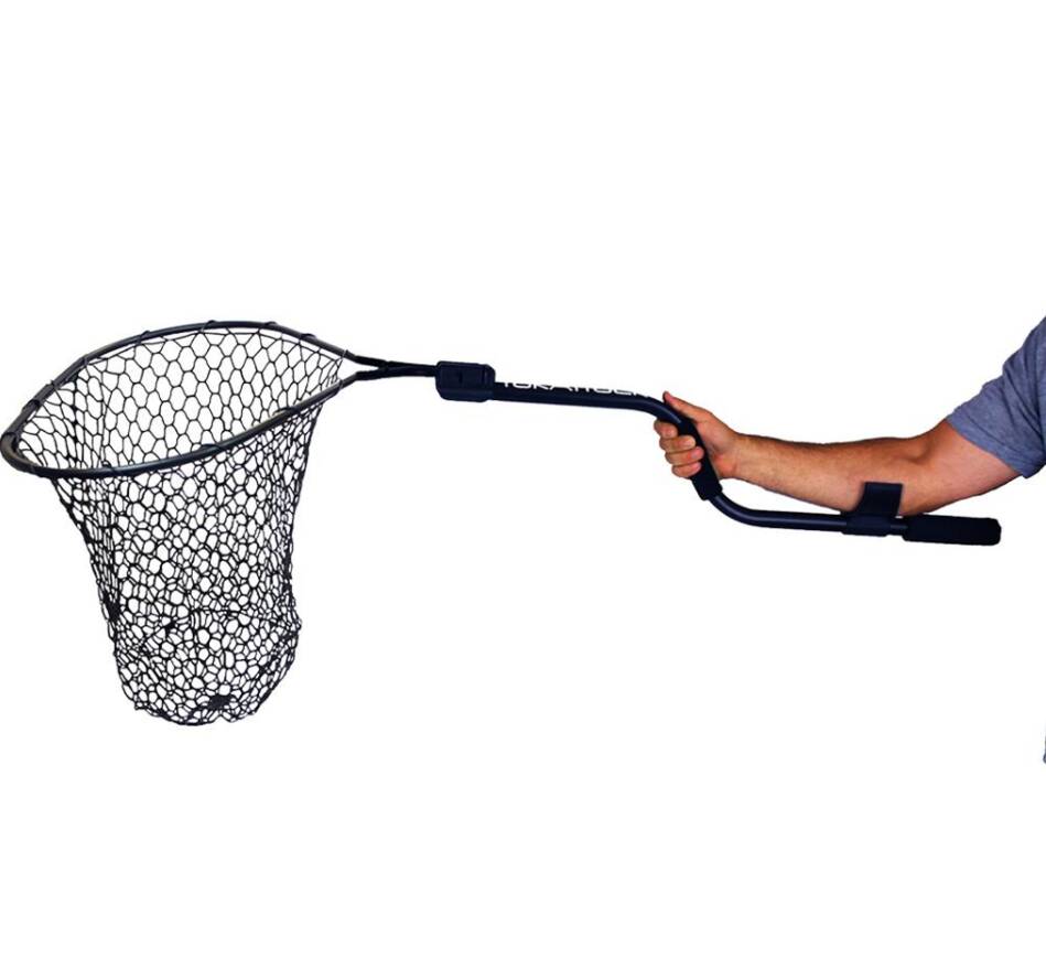 YakAttack Leverage Landing Net, 20" x 21" Hoop, 46" Long w/ Foam Extension • LLN202148K