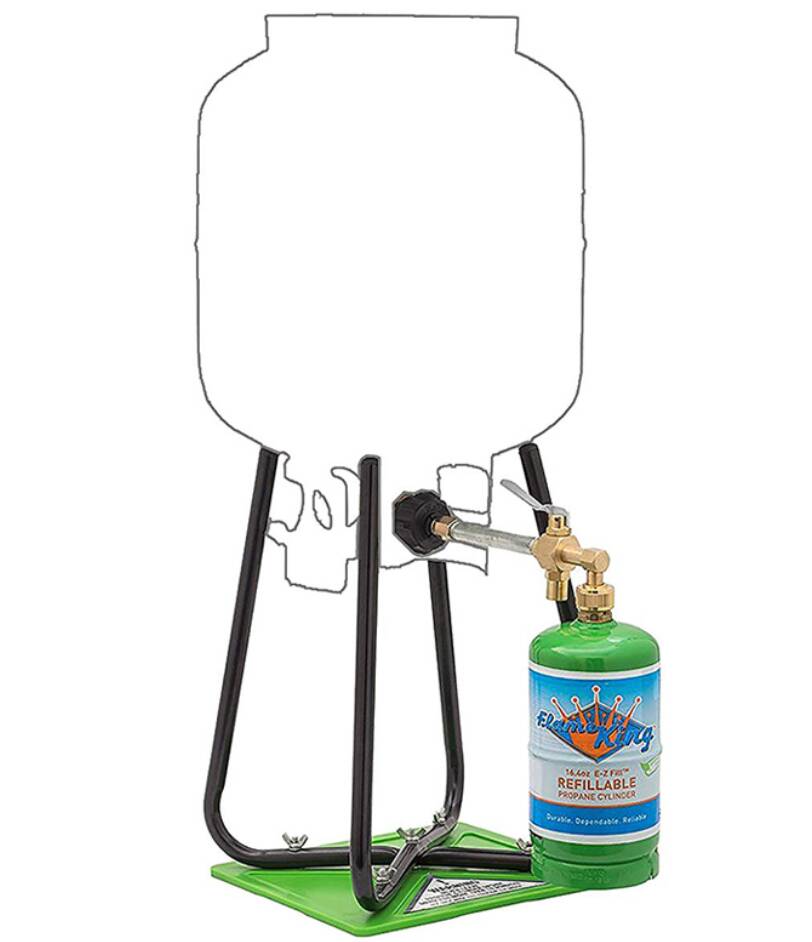 Flame King 1 LB Refillable Cylinder + Kit 16.4 Ounce, Green • YSN1LBKT