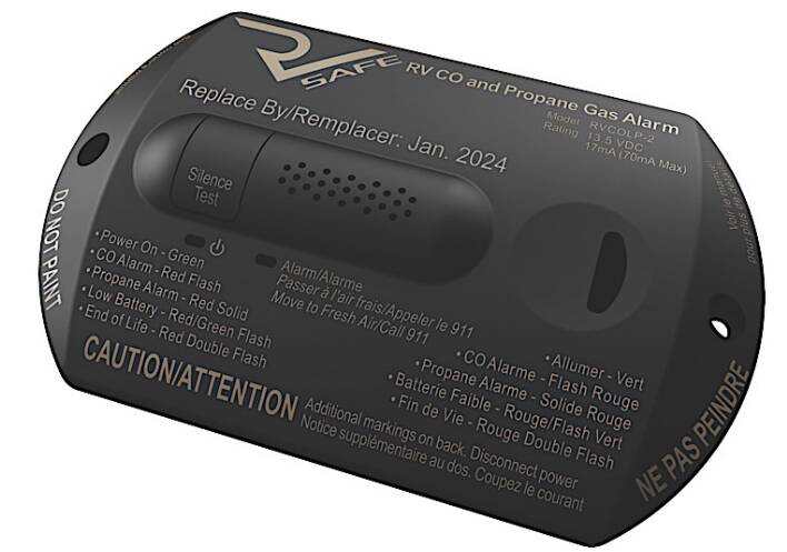 RV Safe Propane Gas & CO Detector/Alarm - Black • RVCOLP-2B