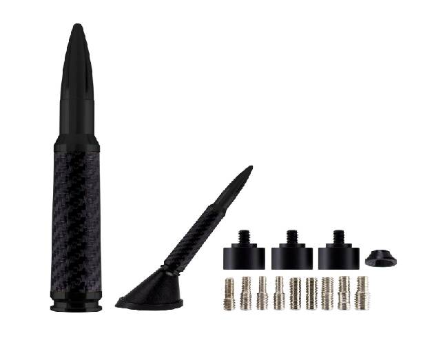 AmmoTenna Black Carbon Fiber Wrap - .50 Caliber Replica Antenna • 50CFB