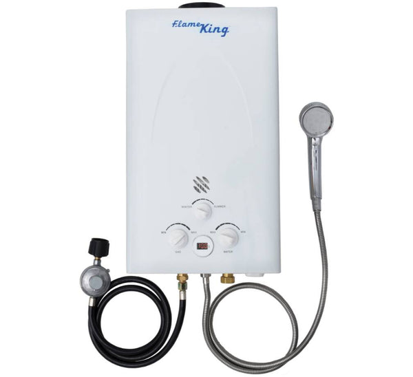 Flame King Tankless Outdoor Portable Propane Gas 10L 2.64GPM Water Heater 68,000 BTU for Hot Water Shower, RV, Camping • YSNBM-264