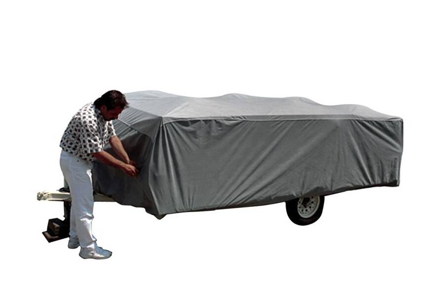 ADCO SFS AquaShed Pop-Up Trailer Cover (Gray with White Roof, Up to 14') • 12293