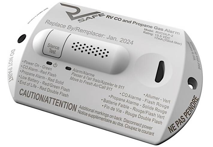 RV Safe Propane Gas & CO Detector/Alarm - White • RVCOLP-2W