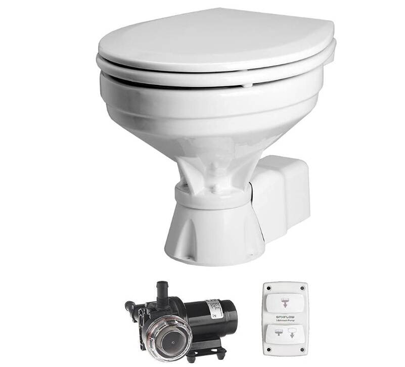 Johnson Pump AquaT Silent Electric Comfort 12V Toilet • 80-47232-01
