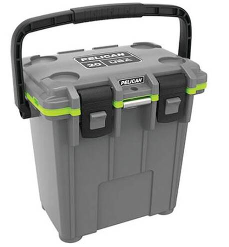 Pelican 20-Quart Elite Cooler with Fold Down Carry Handle - Dark Gray/Green • 20Q-1-DKGRYEGRN