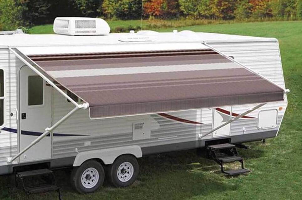 Carefree RV Awning Vinyl Fabric 18' - Bordeaux With White Weatherguard • JU188B00