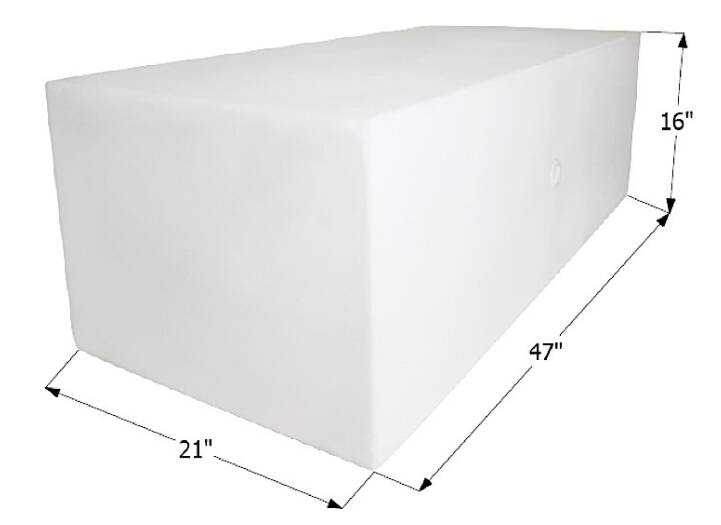 Icon 63 Gallon Fresh Water Tank, 47"L x 21"W x 16"H • 12456