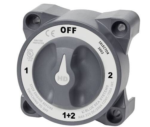 Blue Sea HD-Series Heavy Duty Selector Battery Switch with AFD • 3003-BSS