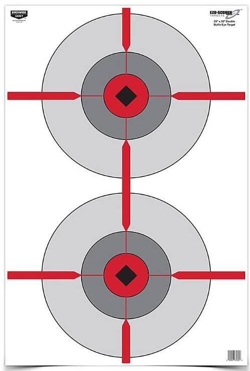 Birchwood Casey 23" x 35" Eze-Scorer Double Bull's-Eye Shoot-Up Brilliant White Paper Targets, 100 Targets • BC-37031