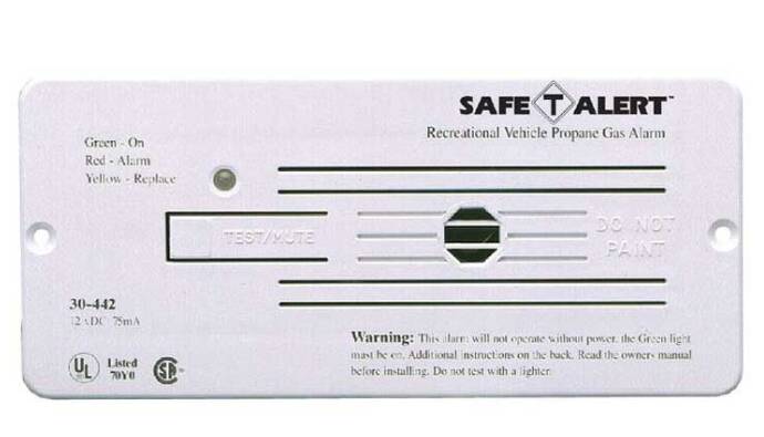 Safe-T-Alert 30 Series RV Propane/LP Gas Alarm - White, Flush Mount • 30-442-P-WT