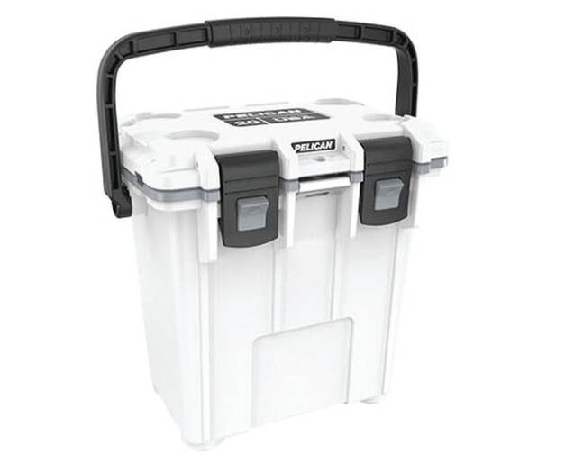 Pelican 20-Quart Elite Cooler with Fold Down Carry Handle - White/Gray • 20Q-1-WHTGRY