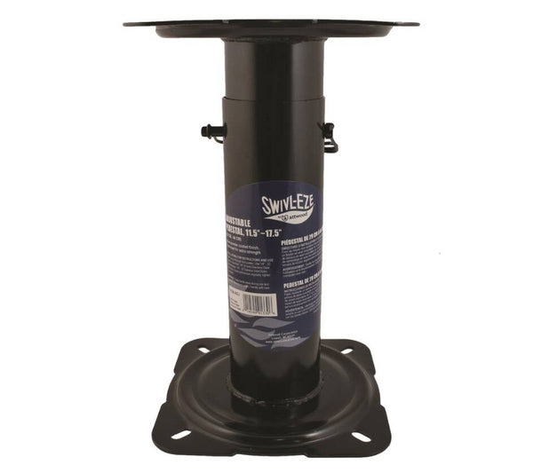 Attwood 11.5"-17.5" H Black Powder Coated Adjustable Post with Seat Mount & Square Base • 91320-ADJ