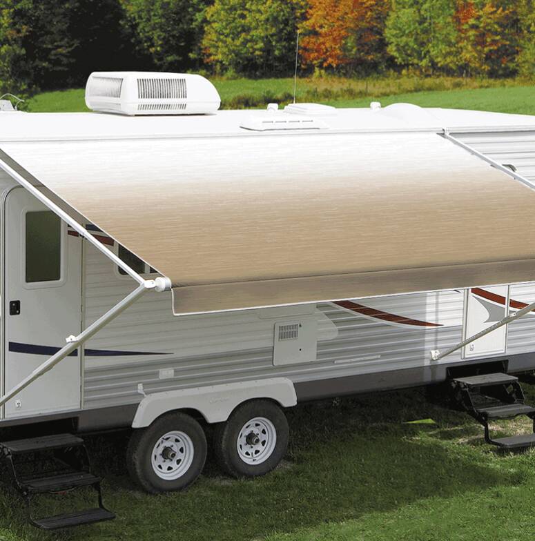 Carefree RV Awning Vinyl Fabric 18'-2" - Camel Shale Fade With White Weatherguard • JU196B00
