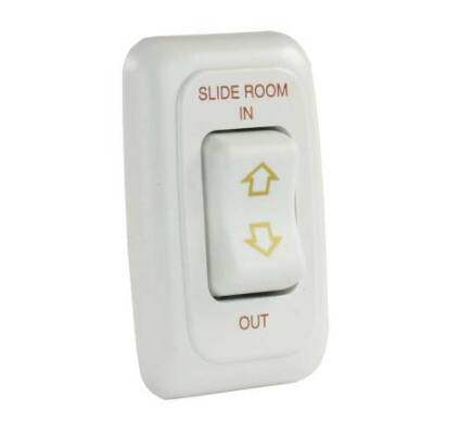 JR Products Single Slide-Out Switch Assembly w/ Bezel, White • 12075