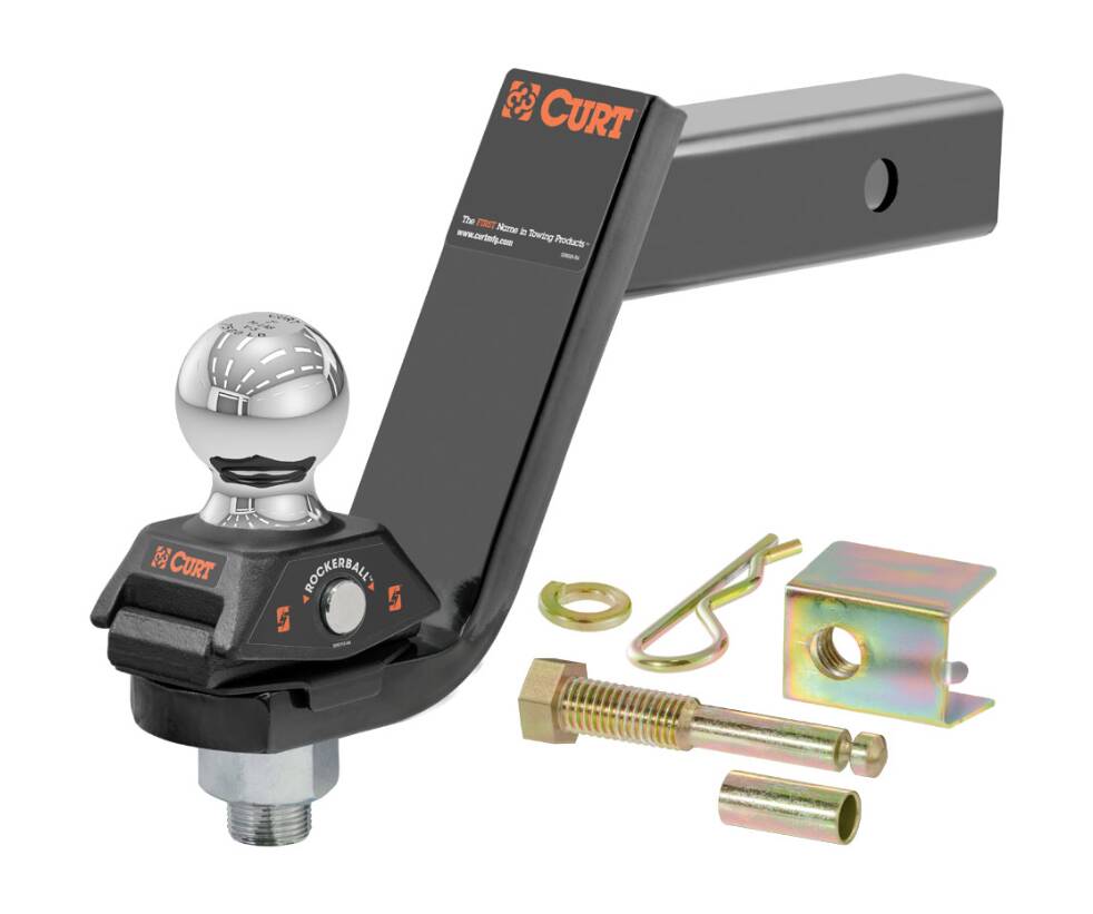 Curt RockerBall Cushion Hitch w/ 2" Ball, 2" Shank, 7,500 LBS, 5" Drop • 45144