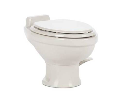 Dometic 321 Elongated Ceramic Low Profile RV Toilet - Bone • 302321683