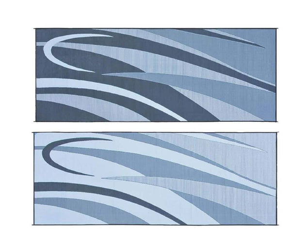 Ming's Mark 8 ft. x 20 ft. Graphic Black/Silver Reversible Mat • GC1
