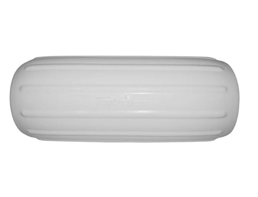 Taylor Made Big B 8" D x 20" L White Line Through Center Cylindrical Inflatable Fender • 1026