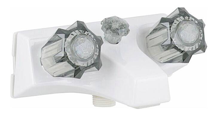 Lasalle Bristol Utopia 4" RV Tub Shower Wall Faucet with Hose Connection - White/Smoke • 20351W21