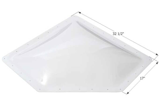 Icon Neo Angle RV Skylight, 28.5" x 14" - Translucent White • 12199