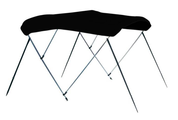 Carver Jet Black Sunbrella Acrylic 3-Bow Ready to Assemble Bimini Canvas with Storage Boot, 6' L x 91"-96" W • 406A-02