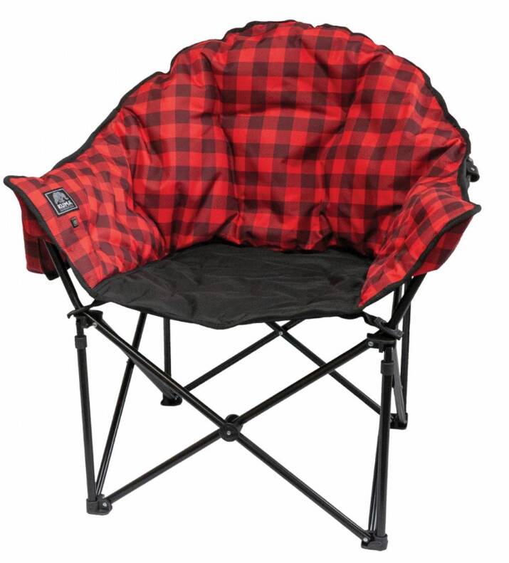 Kuma Outdoor Gear Lazy Bear Heated Chair with Power Bank - Red/Black Plaid • 846-KM-LBHCH-RB