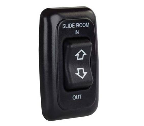JR Products Single Slide-Out Switch Assembly w/ Bezel, Black • 12285