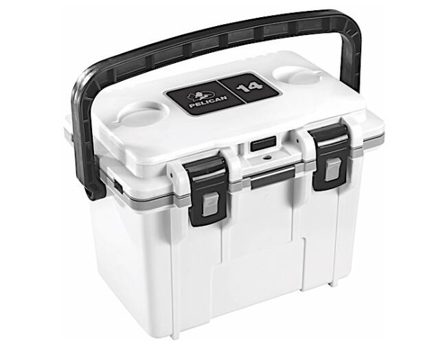 Pelican 14-Quart Personal Cooler - White/Gray • 14Q-1-WHTGRY