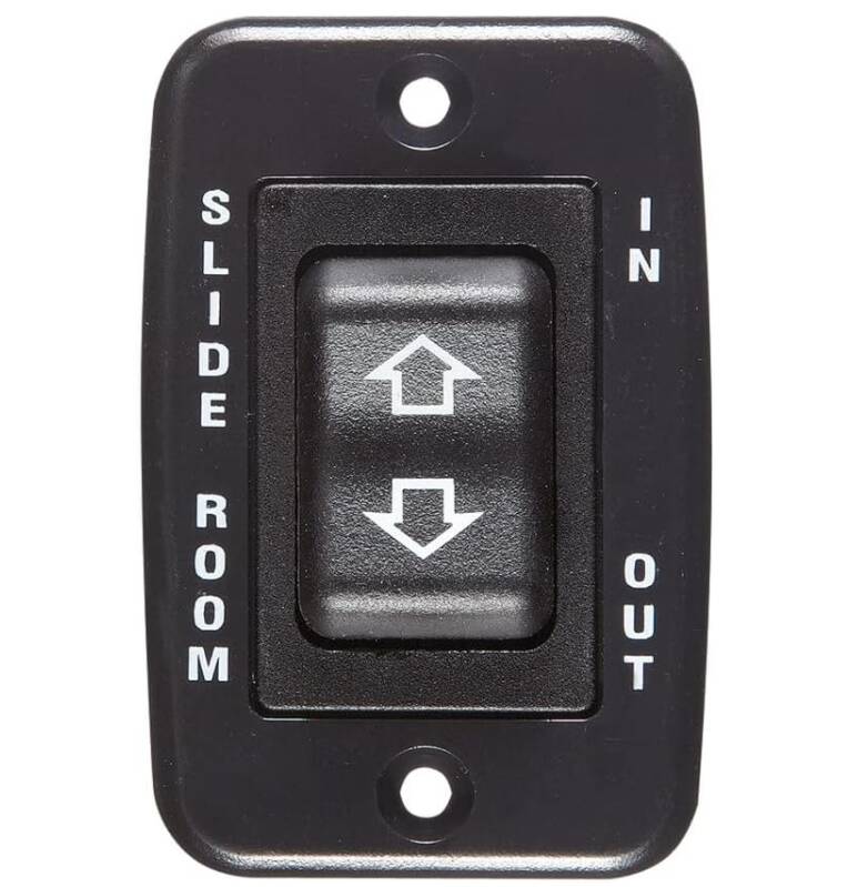RV Designer Slide Out Contoured Switch, 20 Amp Continuous, 40 Amp Peak, Black • S141