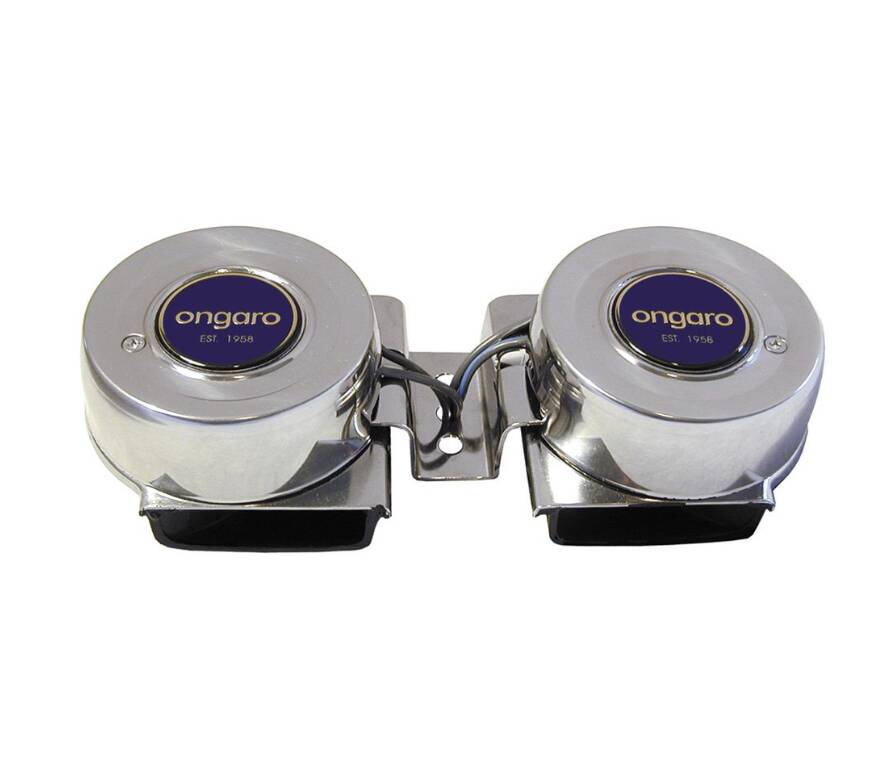 Schmitt & Ongaro 12 V 112 dB Stainless Steel Mini Compact Twin Horn • 10002