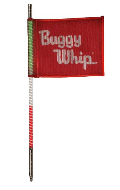 Buggy Whip 4' Red, White & Green Led Whip with Quick Release Base & Red Flag • BWLED4RWGQ