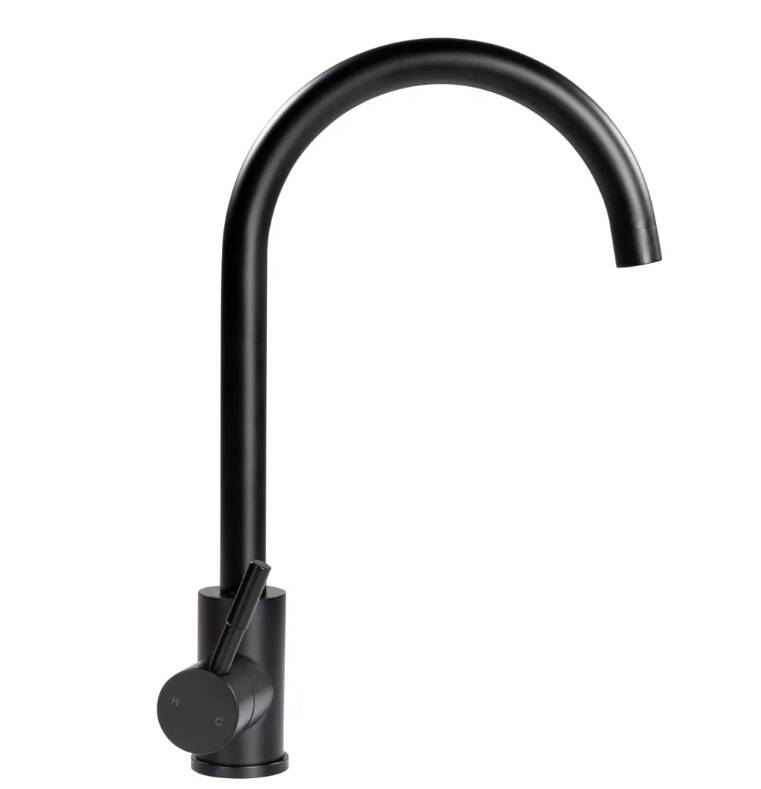 Lippert Flow Max Curved Gooseneck RV Faucet - Black Matte • 2021090601