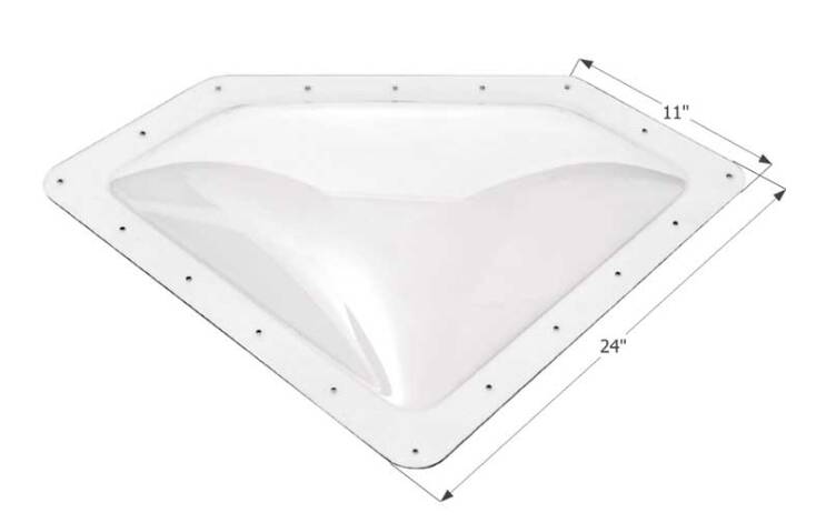 Icon 11"W x 24"L Clear Neo Angle Outer Skylight • 01864