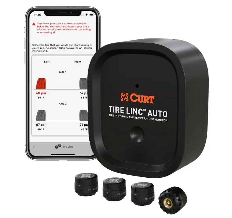 Curt Tire Linc Auto Advanced TPMS Tire Pressure Monitoring System • 57009