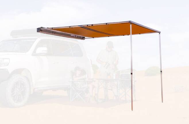 ARB Hard Case Awning with Light, Black, 8.2' x 8.2' • 814412A