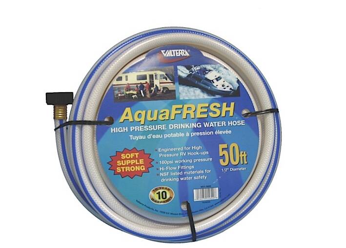 Valterra AquaFRESH High Pressure Drinking Water Hose, 1/2” x 50” – White • W01-5600