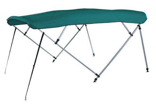Carver Persian Green Sunbrella Acrylic Square Tube 4-Bow Standard Pontoon Bimini Top with Storage Boot, 8' L x 96"-102" W • 510A-03