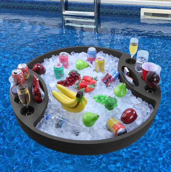 Polar Whale Floating Giant Round Bar Serving Tray Drink Table Pool Foam Beach Float • HOU1000444