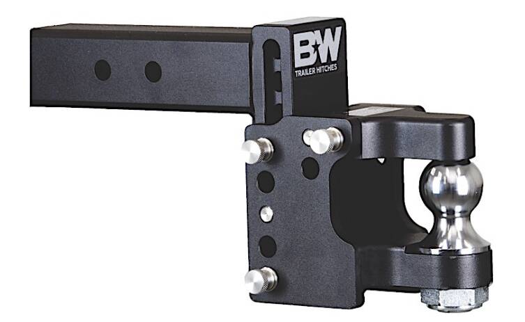 B&W Tow & Stow Adjustable Pintle Hitch - 2.5" Receiver - 2" Ball - 8.5" Drop • TS20055